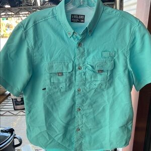 Kids Aqua Button Down Shirt